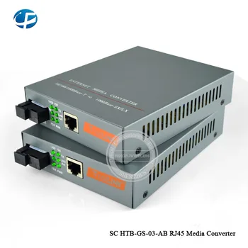 

Hot selling HTB-GS-03 A/B Fiber Optical Media Converter Gigabit Single Mode SC port 20KM Fiber Media Converter Free shipping