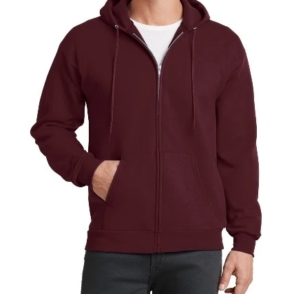 Port & Company PC78ZH Mens Core Fleece Full-Zip Hooded Sweatshirt Maroon - Medium (1)