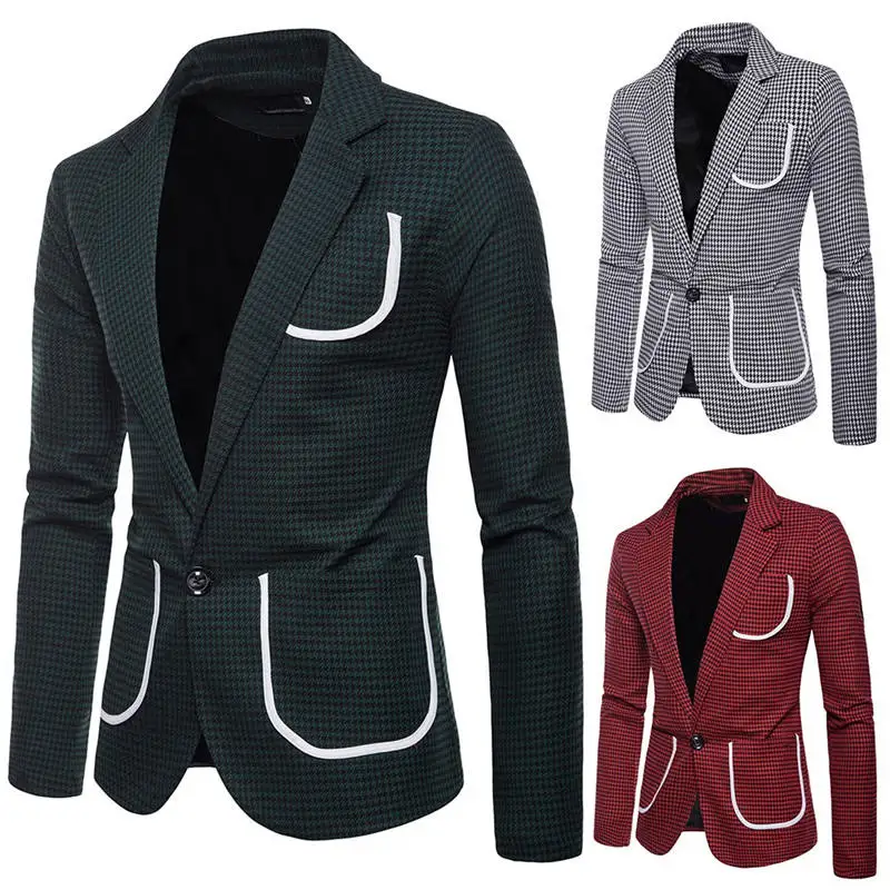 Men’s Suit Slim 2-Piece Suit Blazer Business Wedding Party Jacket Coat & Pants Offices Classic Suit Formal Jacket Man L15# (6)