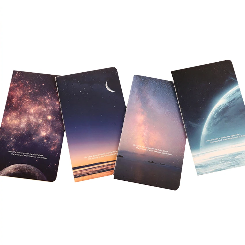 

1book/lot Simple Wishing Bottle Galaxy Childhood Ocean 80K Mini Notebook Diary Pocket Notepad Graffiti Book Gift