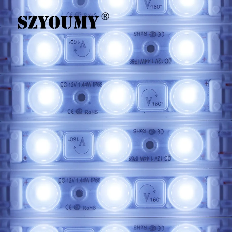 SZYOUMY 2835 SMD IP68 Водонепроницаемый впрыска 3 Светодиодный модуль с объективом светодиодный знак рекламы Подсветка пиксель света 1000 шт