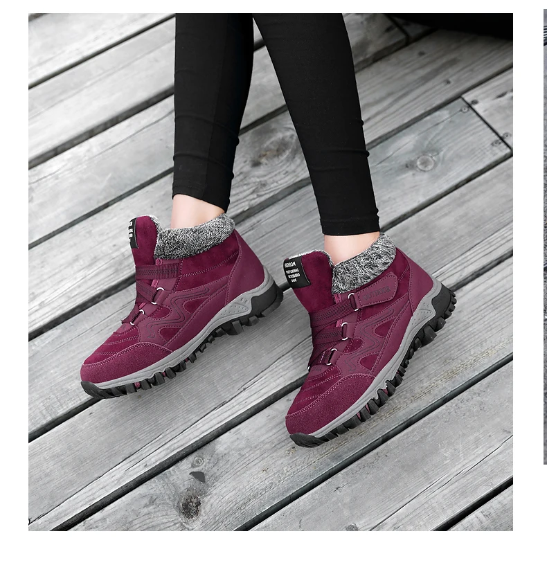 Женские ботинки с мехом, 2018 теплые зимние ботинки, женские непромокаемые походные ботинки, походная обувь для альпинизма, походная обувь