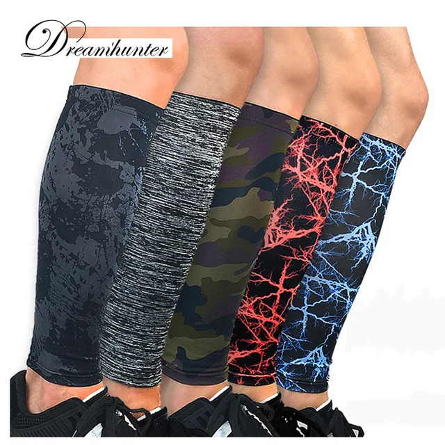 1 PCS Sports Safety Compression Calf Leg Sleeves Football Running Leg Calf Protectors Camouflage Shin Guard Warmers Socks Soccer 2