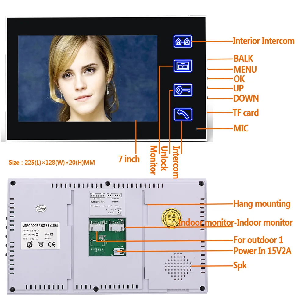 MAOTEWANG 7 "2 X мониторы Запись RFID видео домофон дверной звонок с 8 г TF карты Ночное Видение безопасности CCTV Камера