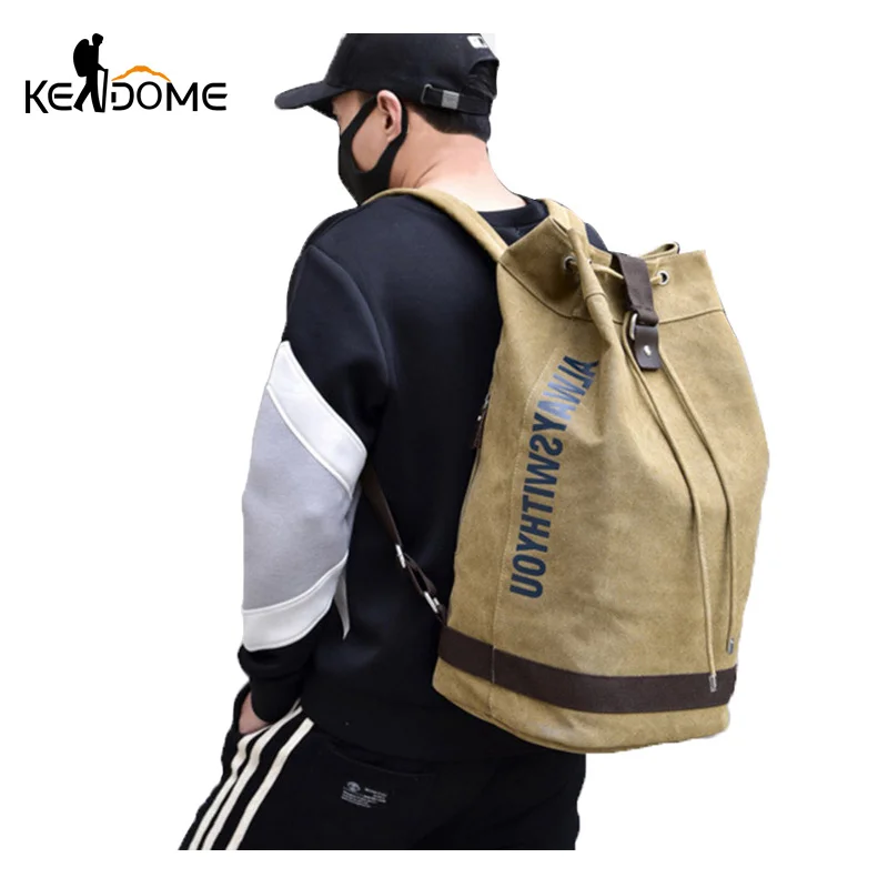 Kaufen Männlichen Faltbare Leinwand Eimer Rucksack Taktische Militärische Rucksack Reise Wandern Armee Taschen Bergsteigen Schulter Tasche Große XA627WD