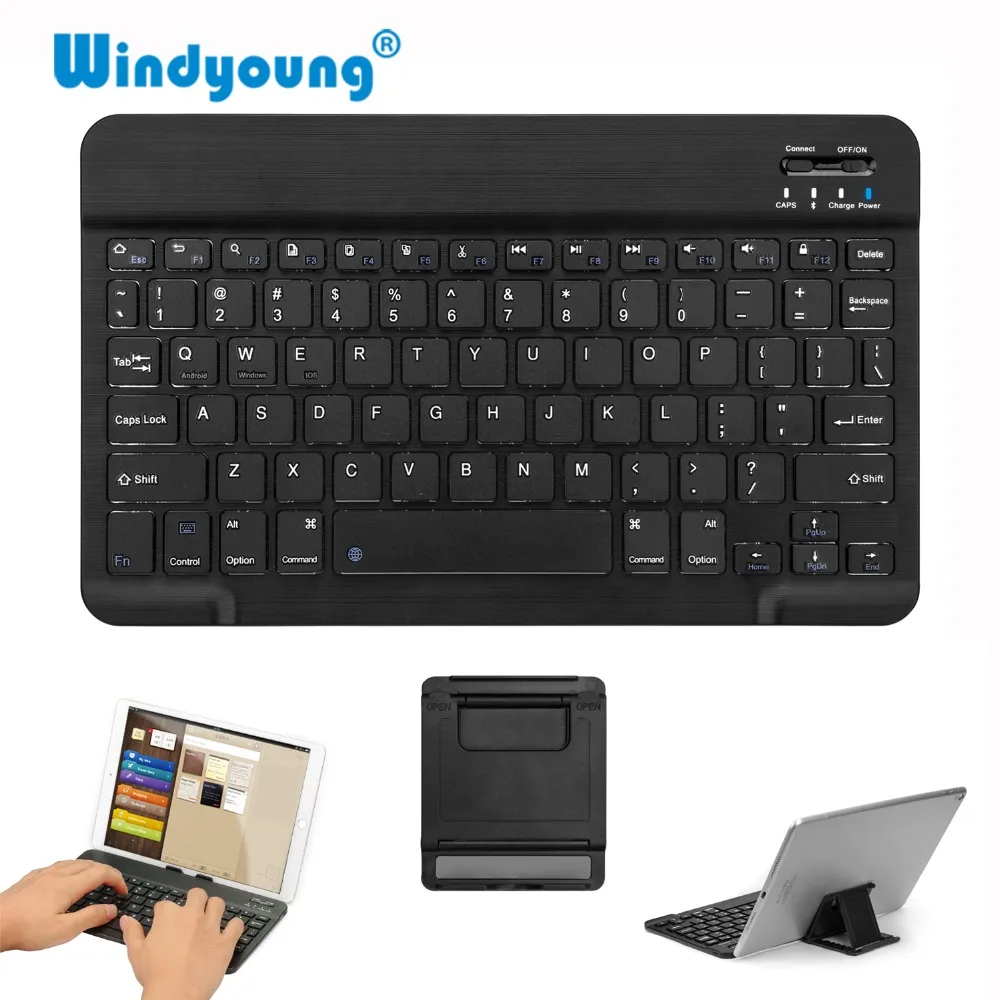 Slim Portable Mini Wireless Bluetooth Keyboard with Stand For Tablet Laptop Smartphone iPad Support IOS Android