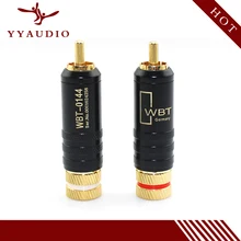 Viti per connettori RCA durevoli Mayitr, spina RCA in rame placcato in oro, chiusura a saldare, Audio-Video, WBT, 53mm * 13mm
