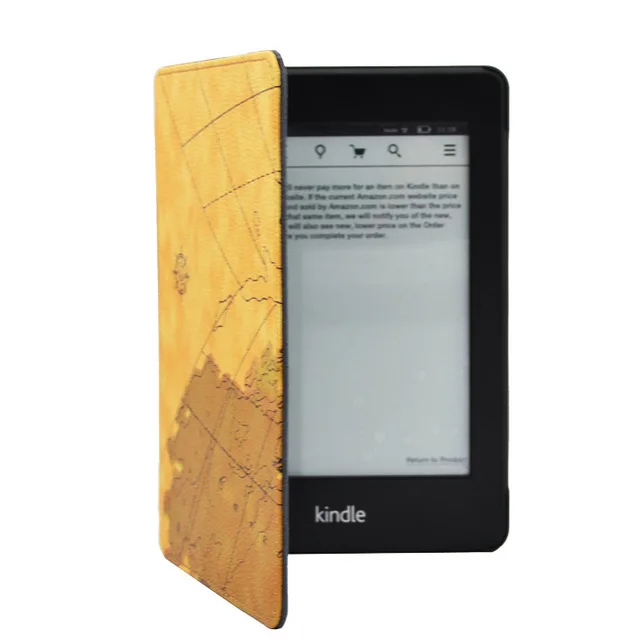 Ультратонкий кожаный чехол для Amazon kindle paperwhite 1 2 3 чехол для планшета kindle Paperwhite 2013 6th+ пленка+ стилус - Цвет: Коричневый