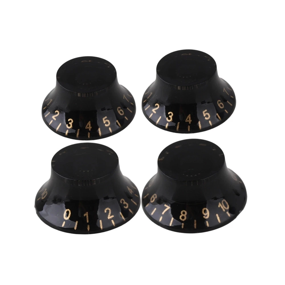 

4 x Black Top Hat Speed Control Knobs For Electric Guitar