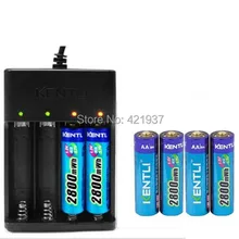 KENTLI 6pcs1. 5 v AA батарея 2800mWh AA литий-ионная полимерная литиевая батарея+ быстрое зарядное устройство