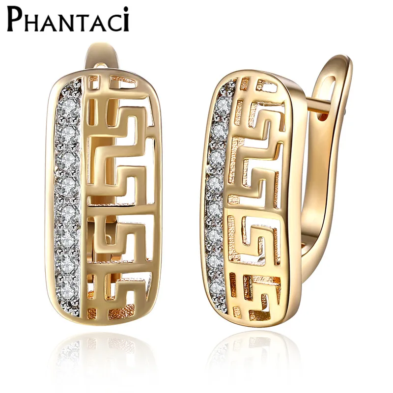 

2018 New Vintage Geometric Dangle Earrings with Gold Color Crystal,Drop Earring For Women Brinco Bijoux