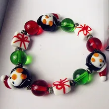 На заказ из муранского стекла ручной работы, фигурки пингвинов, рождественские вечерние креативный, милый, мультяшный женский браслет в виде животного, ювелирное изделие, подарок