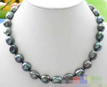 

02496 BAROQUE TAHITIAN BLACK PEARL NECKLACE