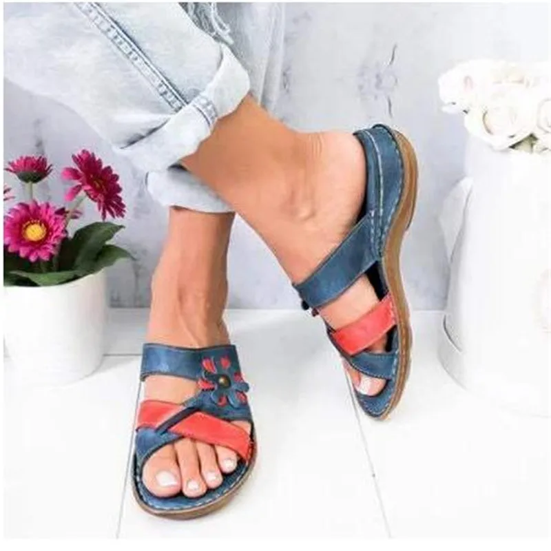 

Size35-43 Wedge Sandal Summer 2019 Gladiator Sandals Ladies Strap Slippers Roman Female Flip Flops Outdoor Casual Sandales Femme