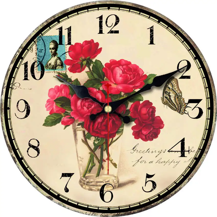 Розовые дизайнерские круглые часы для домашнего декора, бесшумные настенные часы для кафе, офиса, кухни, винтажные большие настенные часы, художественные без звука - Цвет: Pink