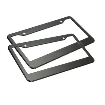 

2Pcs 12in x 6in Stainless Steel Car Auto License Plate Frame Covers Kit Vehicles USA Canada Standard Car Styling Auto Accessory