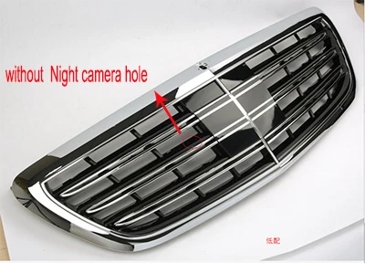 W222 Передняя решетка для S320 S400 S500 S600 S550 обновления S63 S65 стиль ABS s63 s65 решетка 2014y - Цвет: Without Night camera