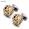 Hot Watch Movement Cufflinks for immovable Stainless Steel Steampunk Gear Watch Mechanism Cuff links for Mens Relojes gemelos ► Photo 1/6