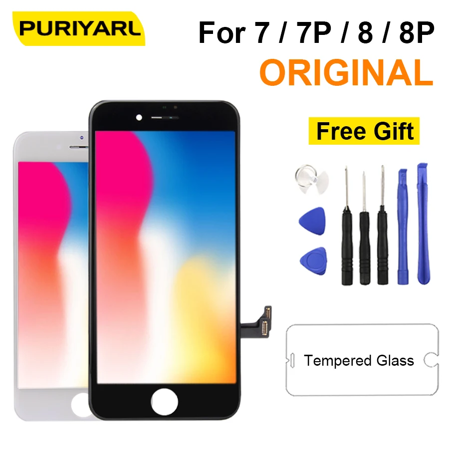 Скидка Оригинальный ЖК дисплей для iPhone 7, 8, 7 Plus, 8 Plus, экран, лучший 3D сенсорный экран, замена дигитайзера AAA в сборе