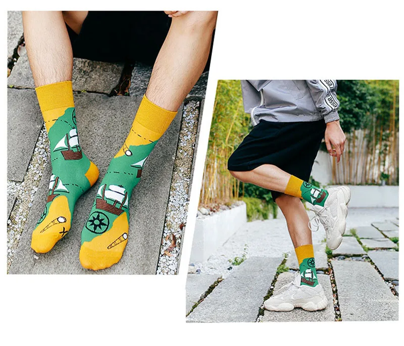 Веселое Harajuku Творческий Happy Socks носки унисекс дизайн животных японские носки Для женщин фрукты Calcetines Mujer Skarpety Skarpetki Sokken