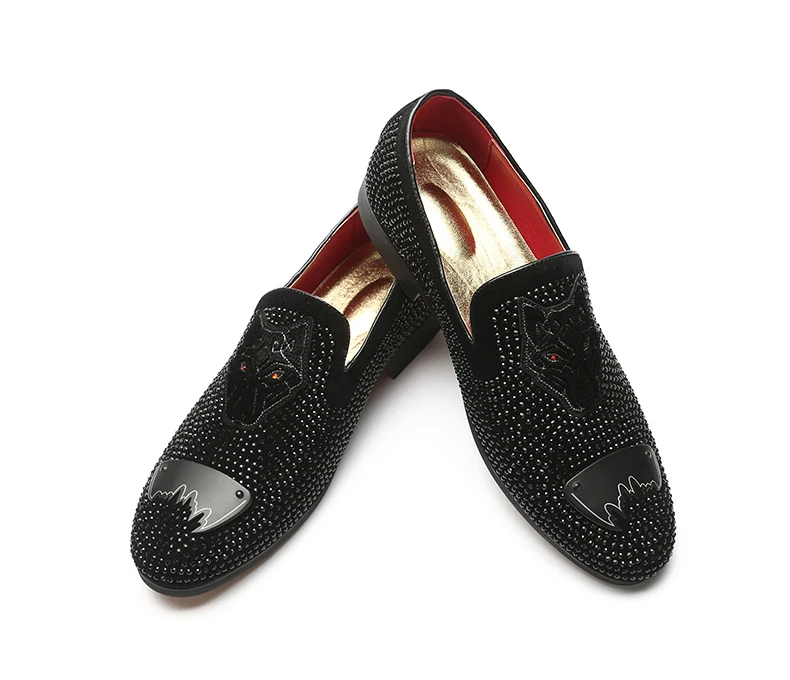 VRYHEID мужские лоферы Большие размеры для взрослых; дизайнерские модные стразы черного цвета под платье Брендовая обувь на высоком каблуке Роскошные social вождения Мужская обувь на каждый день