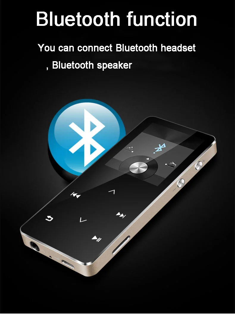 MP3 плеер с bluetooth с сенсорным экраном hi fi fm радио мини USB mp3 Спорт MP 3 HiFi музыкальный плеер портативный металлический walkman