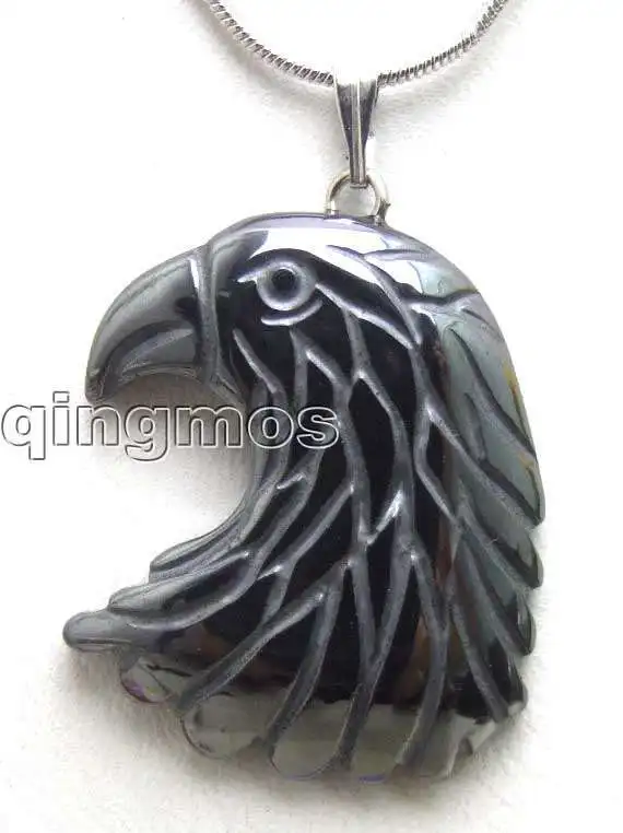 

Big 25*30mm Black glede head natural hematite Power Pendant-pen183 Wholesale/retail Free shipping