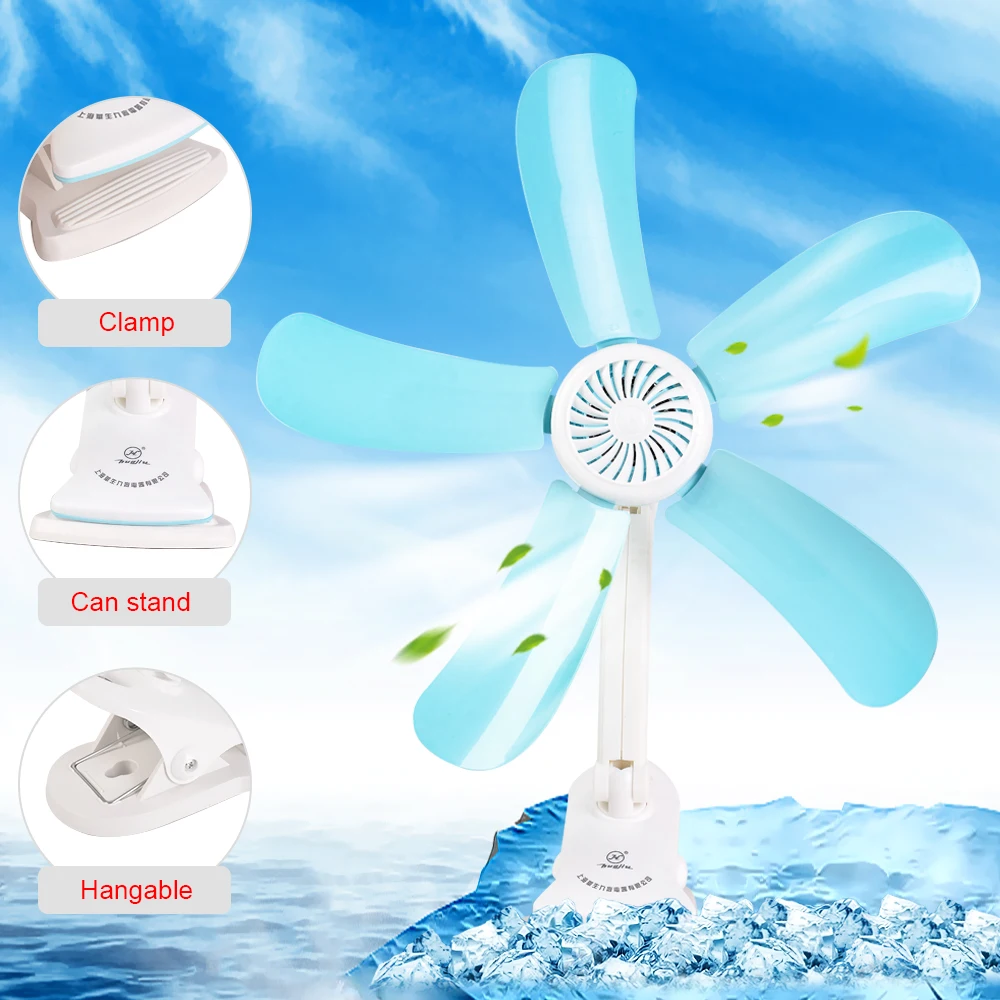 EU/US/AU Plug Multifunction Wall Hanging Table Holder Fan Household Hot Quiet 5 Leaves Electric Clip Fan Summer Cooler Clip Fans