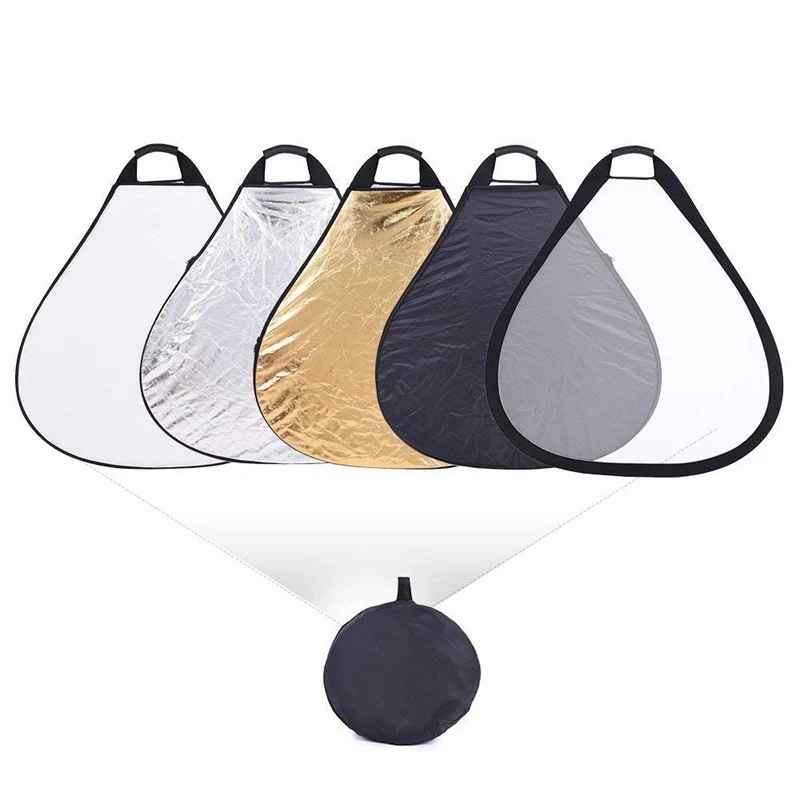 

5-in-1 39.4 Inch Triangle Reflector with Handle for Photography Photo Studio Lighting & Outdoor Lighting