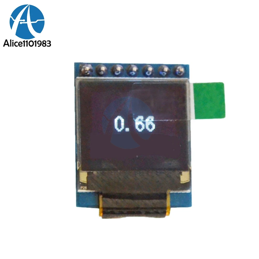 

0.66'' 7pin OLED Display Module SSD1306 0.66 Inch 64x48 Screen Module SPI I2C 3.3-5V for Arduino AVR STM32 White