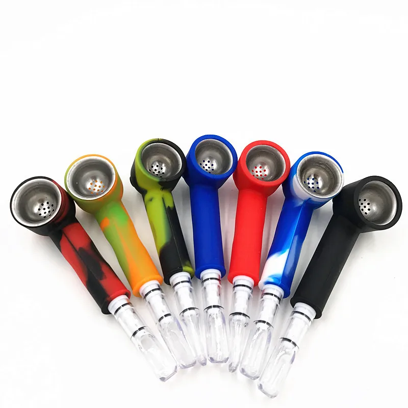 130mm Silicone Rubber Tobacco Pipe With Screen And Lid Portable Cheap