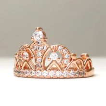 Принцесса Корона Кольца для женщин AAA кубический цирконий микро проложить Установка обручальные женские обручальные кольца Anel аксессуары