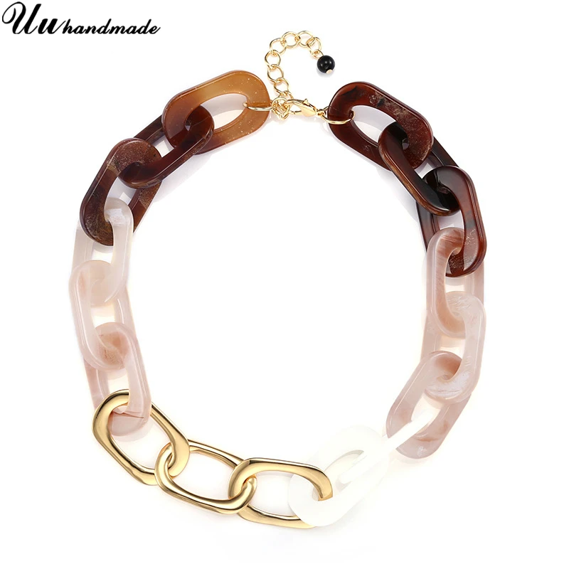 Эффектное ожерелье чокер Женская акриловая цепь Kolye Colar Harajuku Collares ювелирные