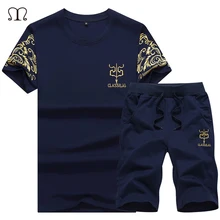 

2018 Spring sets Men Tracksuit New Trending Style Clothing Summer Short Sleeve Tops & Shorts Two Pieces Sportswear Clothes