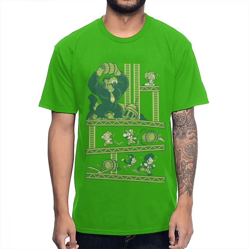 Футболка в винтажном стиле для видеоигры «Donkey Kong», «Dragon Ball», «Ретро», стильная футболка из хлопка для мальчиков, летняя повседневная футболка с круглым вырезом - Цвет: Зеленый