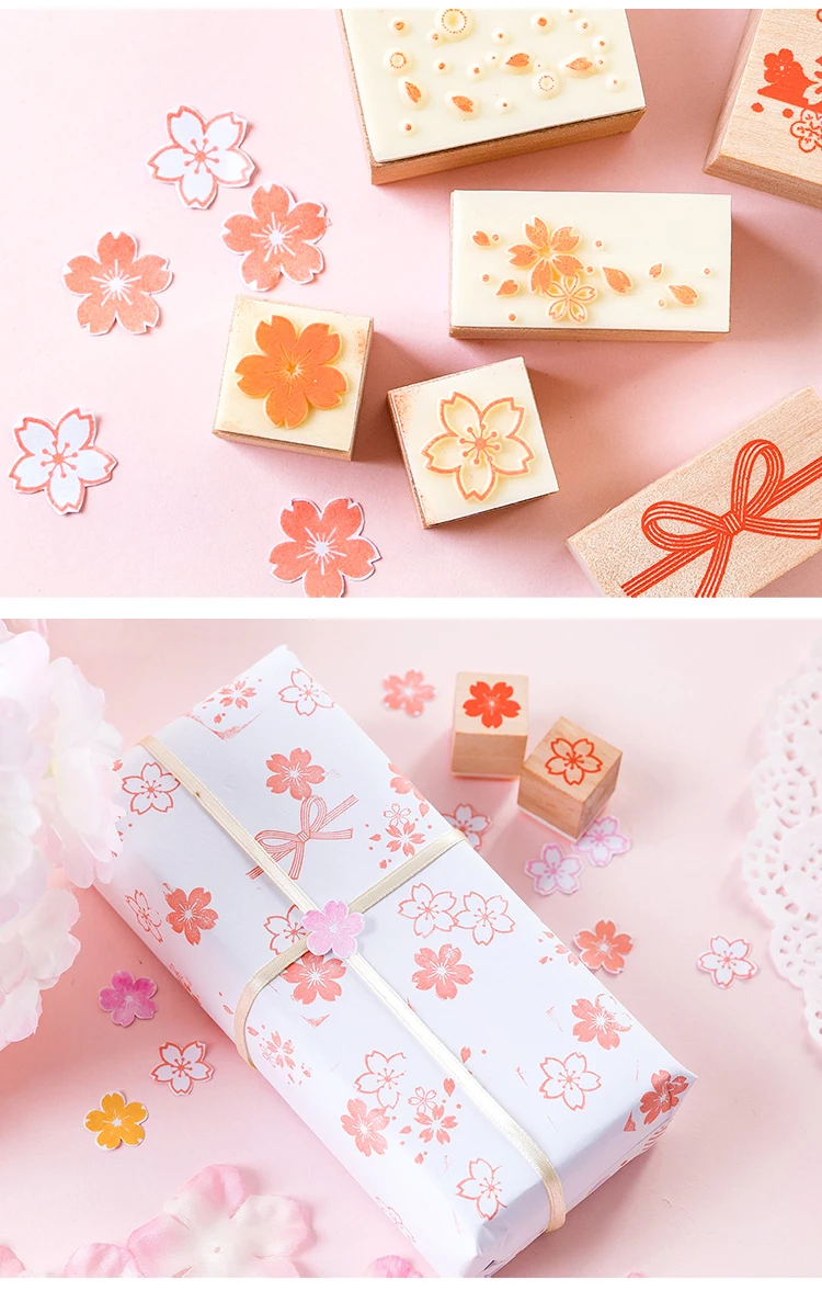 Cherry blossom серии штамп DIY craft деревянные резиновые штампы для скрапбукинга канцелярские Скрапбукинг Стандартный штамп