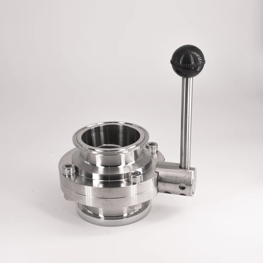 Подходит 63 мм Труба OD x 2," Tri Зажим, санитарный клапан управления потоком бабочки SUS 304 из нержавеющей пивоварения дома