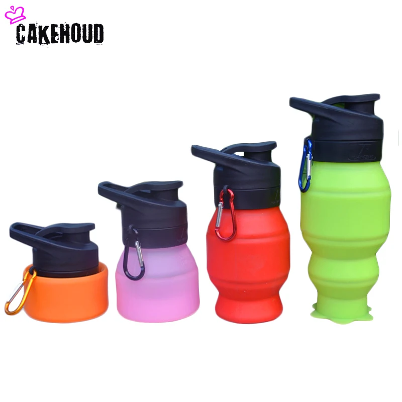 

CAKEHOUD 530ML Creative Folding Bottles Water Bottle Foldable Silicone Outdoors Traveling Sport Cycling Kettle Drinkware