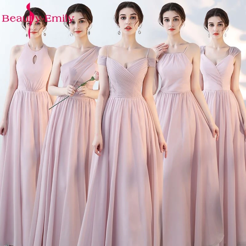 pink and blue bridesmaid dresses