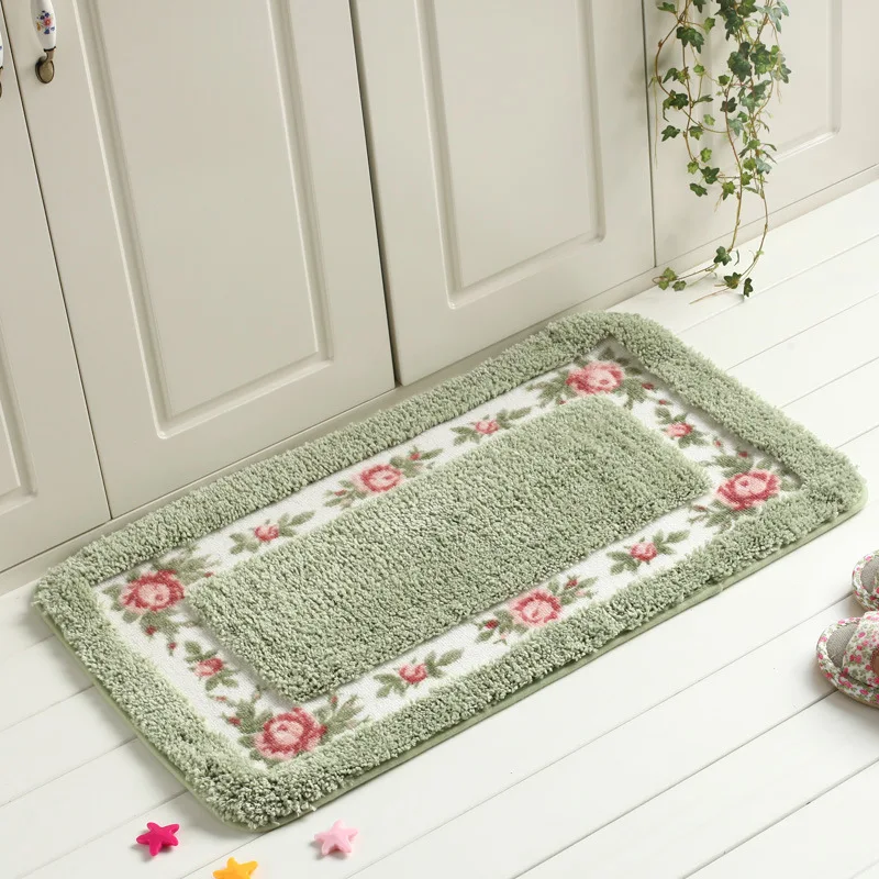 40x60cm Polyester Suede doormats Green Anti slip Carpets Outdoor Mat