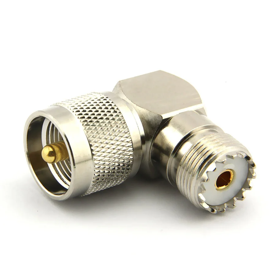 

UHF Connector Right Angle Coax Connector UHF Male Plug PL259 to UHF Female Jack SO239 90 Degree Connector RF Antenna Adapter