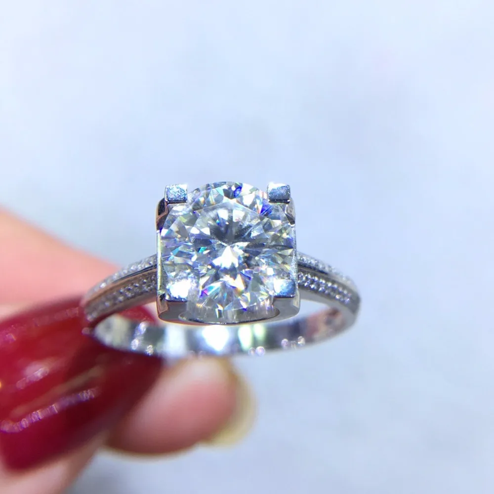

Fine Jewelry Real 18K Gold AU750 G18K 1.5ct Moissanite Diamond Ring Gemstone Rings for Women