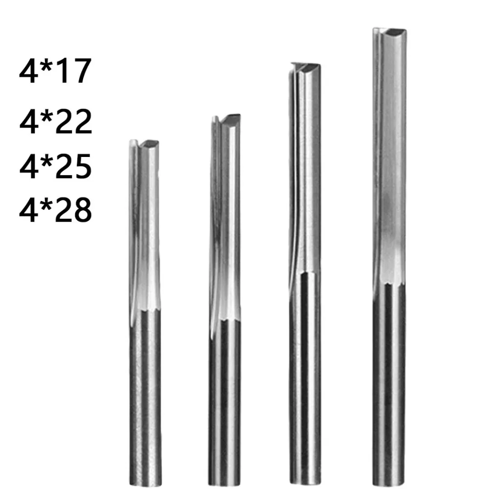 Концевая фреза Инструменты 6 мм/4 мм хвостовик две флейты прямые фрезы для дерева ЧПУ прямые гравировальные фрезы Фрезерный резак