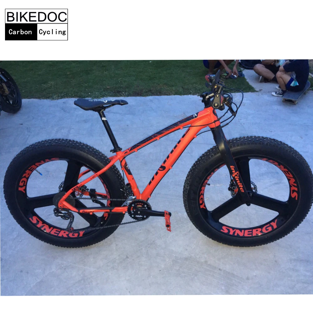 Карбоновое колесо для Fatbike BIKEDOC 60 мм * 40 26er трехспицевое колесо|tri spoke wheel|fatbike wheelspoke