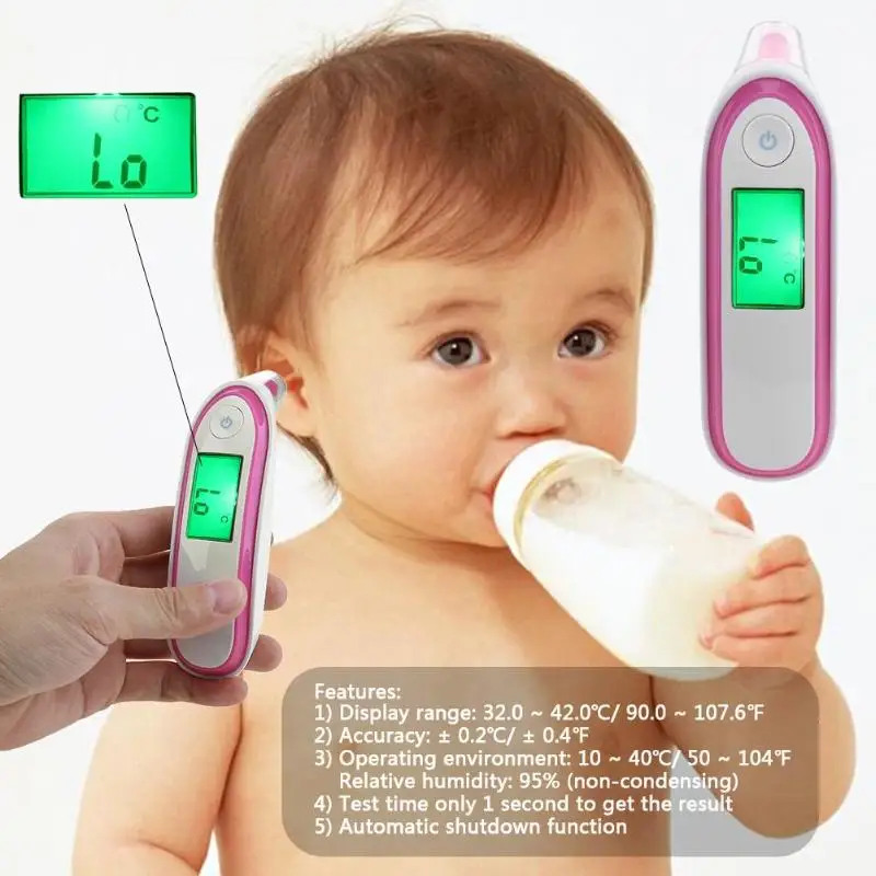 

JOCESTYLE Electric Infrared Thermometer LCD Digital Infrared Thermometer Baby Adult Medical Ear Fever Thermometer