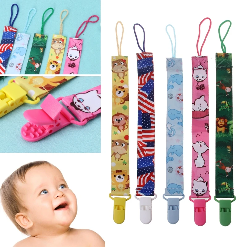 

Baby Ribbon Pacifier Chain Clips Soother Nipple Holder For Infant Feeding