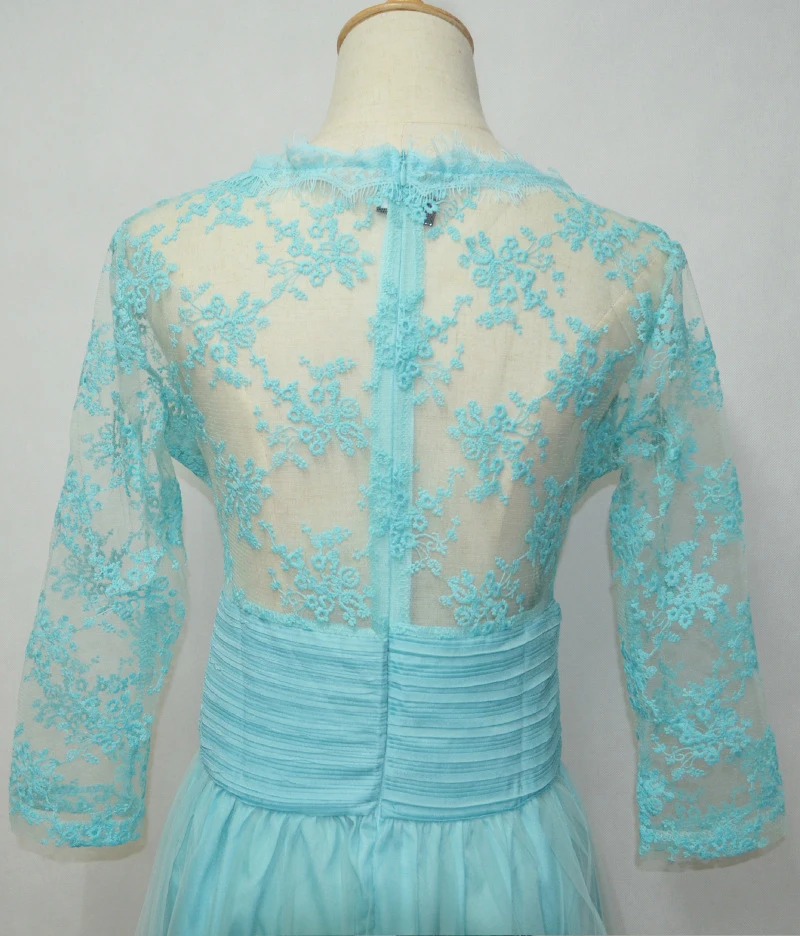 SEBOWEL Formal Elegant Womens Floor-Length Evening Wedding Party Dress 3 Quarter Sleeve Chiffon Lace Maxi Long Dresses Robe (1)