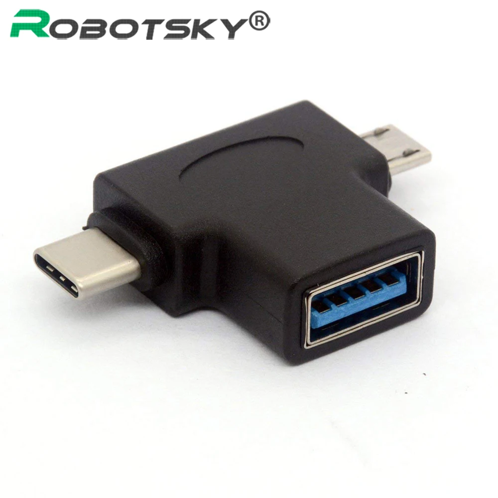 Robotsky OTG USB 3,0 type-C Mirco usb конвертер USB C Mrico usb мужчина к женскому USB3.0 для samsung huawei Letv Macbook Matebook