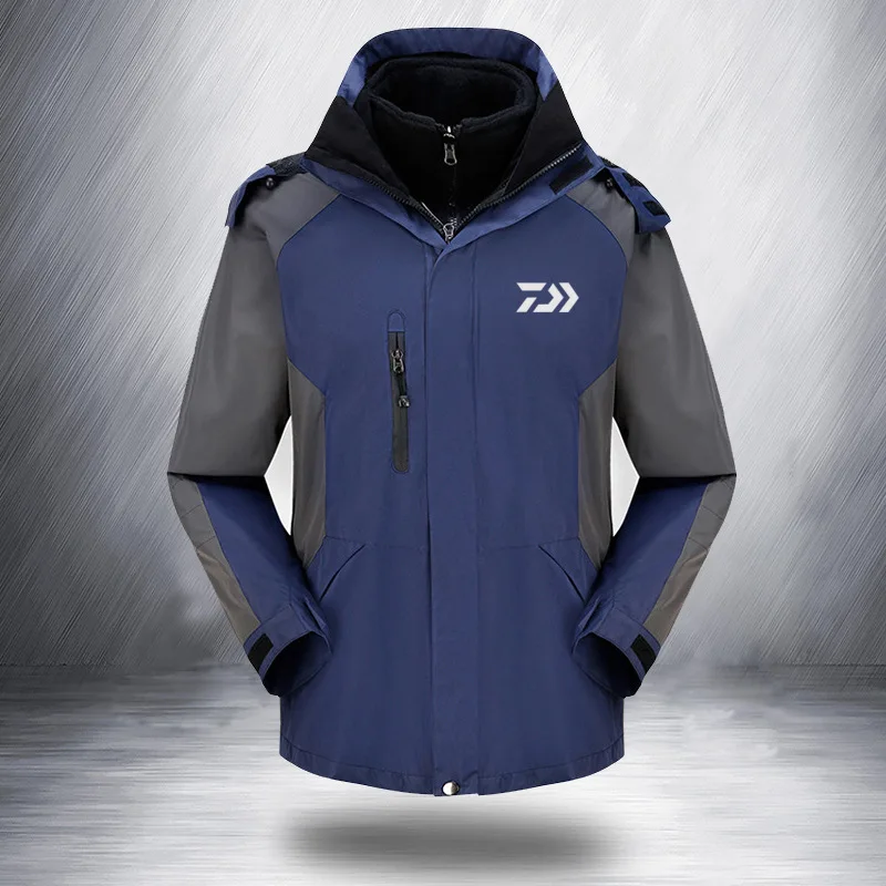 Daiwa одежда для рыбалки для мужчин и женщин, осенне-зимние водонепроницаемые теплые куртки для рыбалки, лоскутные костюмы с капюшоном для альпинизма - Цвет: 1106