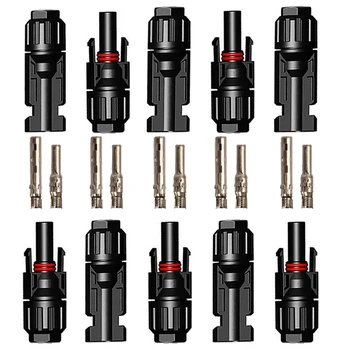 

5pairs x PV Connector male female 30A 1000V PV Solar Panel branch series Connect solar system used PV Cable 2.5/4/6mm2